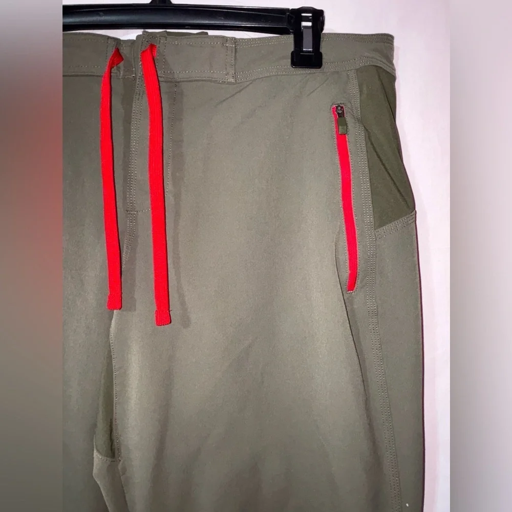 The North Face Olive Green Hiking Pants with Red Drawstrings - Picture 3 of 12